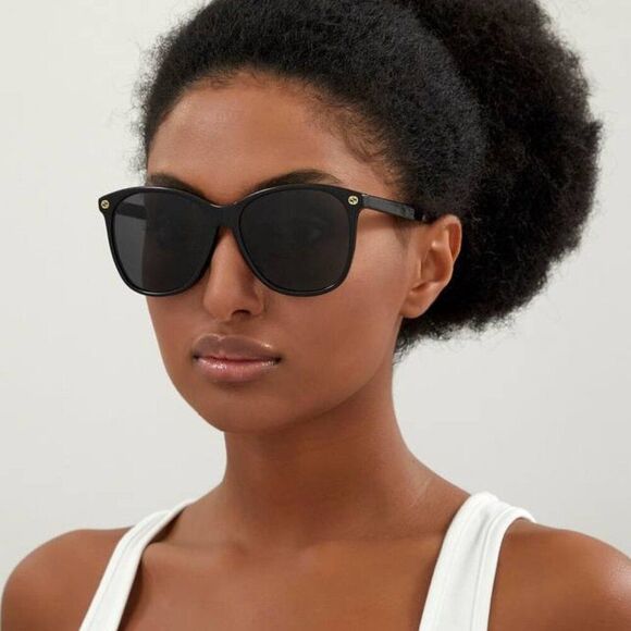 NEW GUCCI GG0024S 001 BLACK/GREY SUNGLASSES - Picture 3 of 9